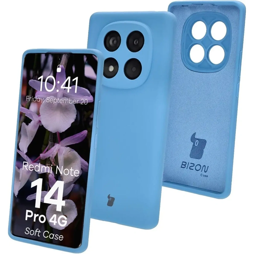 Silikonowe etui Bizon Soft Case do Xiaomi Redmi Note 14 Pro 4G niebieskie