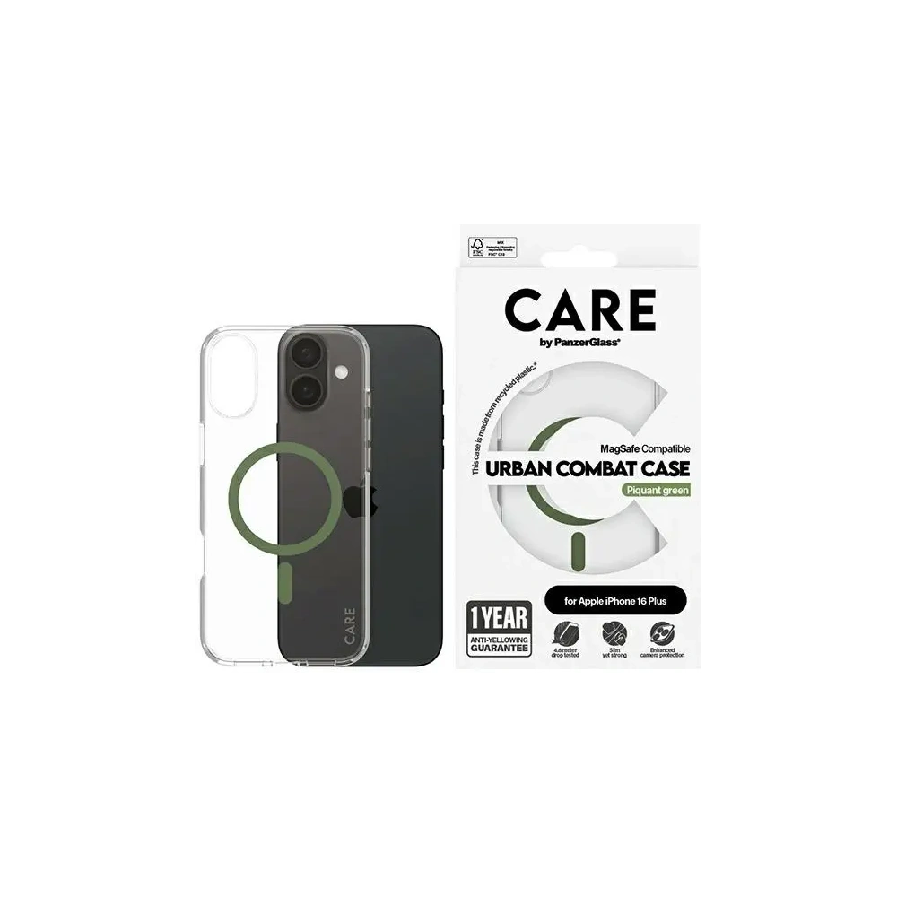 Etui CARE by PanzerGlass Flagship Case MagSafe do Apple iPhone 16 Plus zielony