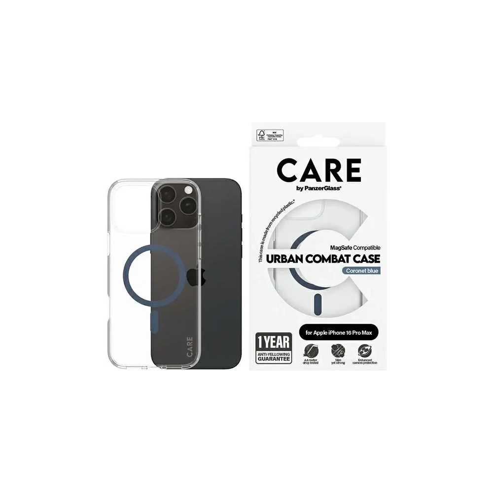 Etui CARE by PanzerGlass Flagship Case MagSafe do Apple iPhone 16 Pro Max niebieski