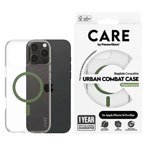 Kup CARE de la PanzerGlass Caz Flagship MagSafe pentru Apple iPhone 16 Pro Max verde - PZG1004 - {ean13} - Sklep Home Screen