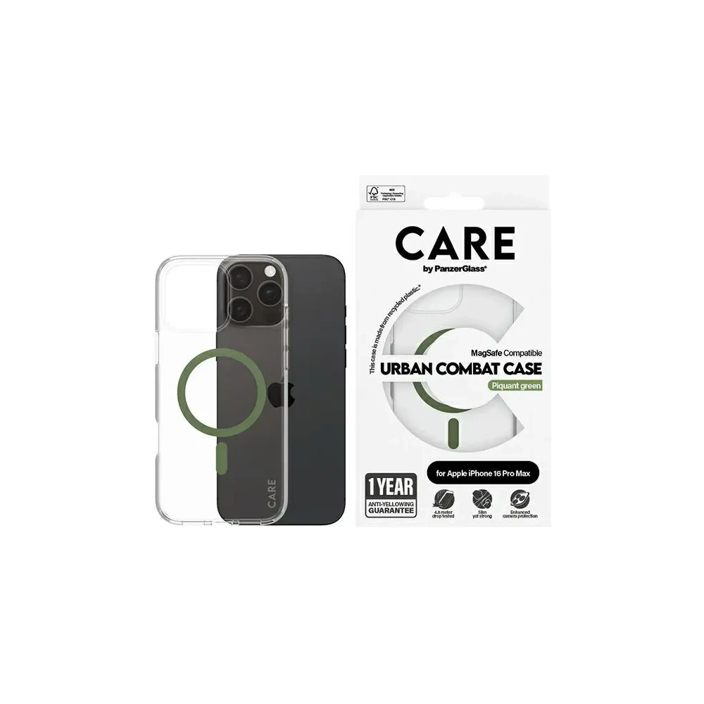 Etui CARE by PanzerGlass Flagship Case MagSafe do Apple iPhone 16 Pro Max zielony