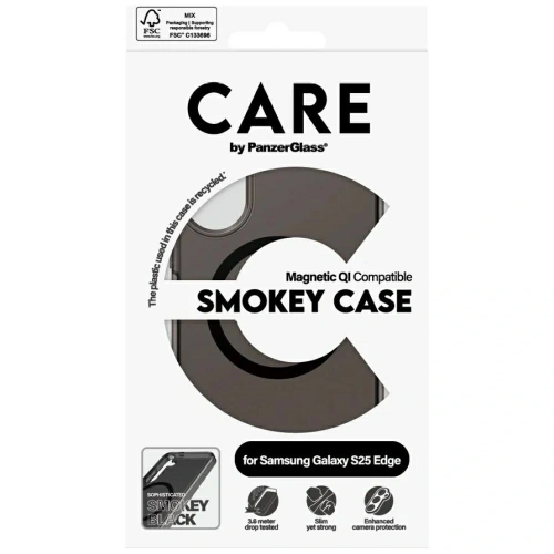 Kup CARE de la PanzerGlass Flagship Urban Combat Black QI Samsung Galaxy S25 Edge smoky - PZG1006 - {ean13} - Sklep Home Screen