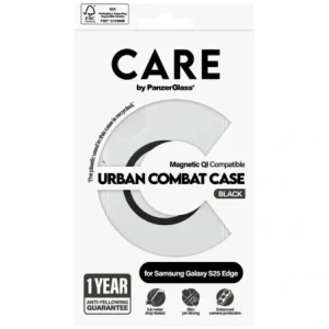 Kup CARE od PanzerGlass Flagship Urban Combat Black QI Samsung Galaxy S25 Edge čirý - PZG1007 - {ean13} - Sklep Home Screen