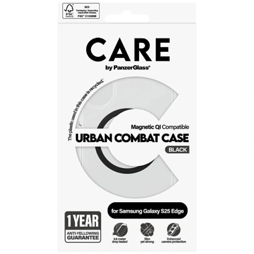 Kup CARE od PanzerGlass Flagship Urban Combat Black QI Samsung Galaxy S25 Edge čirý - PZG1007 - {ean13} - Sklep Home Screen