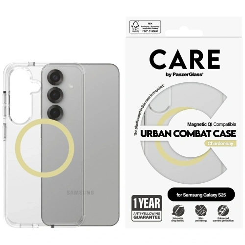 Buy CARE by PanzerGlass Flagship Urban Combat Chardonnay QI Samsung Galaxy S25 clear - PZG1008 - {ean13} - Home Screen Store Europe