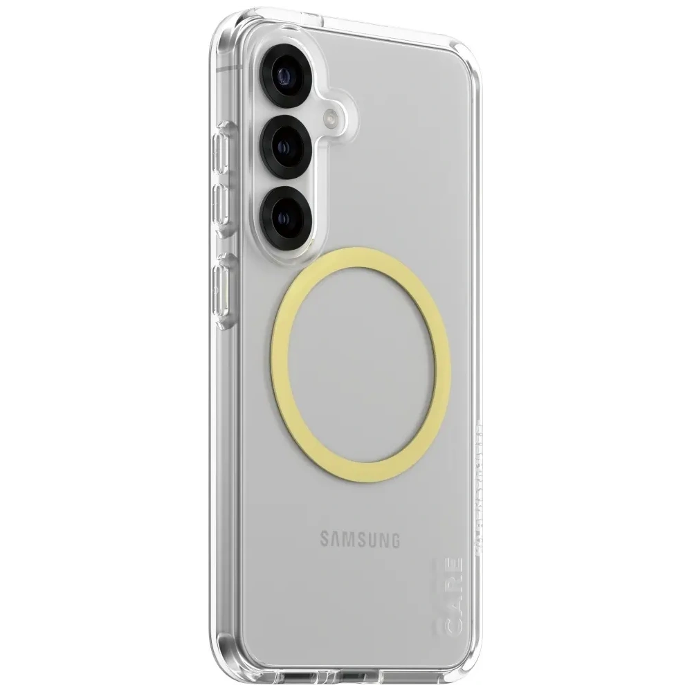 Etui CARE by PanzerGlass Flagship Urban Combat Chardonnay QI do Samsung Galaxy S25 przezroczysty