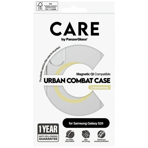Kup Etui CARE by PanzerGlass Flagship Urban Combat Chardonnay QI do Samsung Galaxy S25 przezroczysty - PZG1008 - {ean13} - Sklep Home Screen