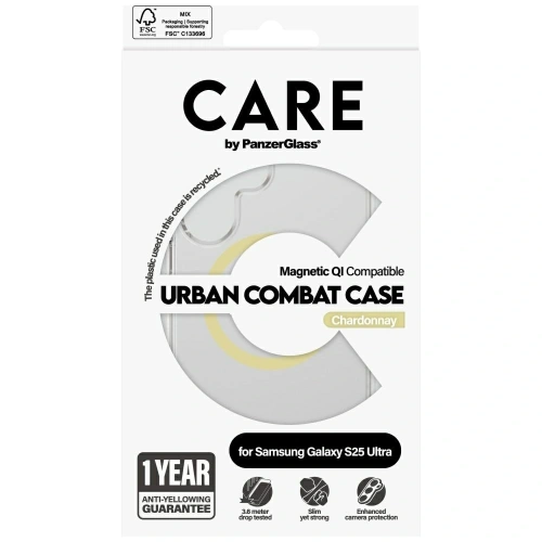 Kup CARE od PanzerGlass Flagship Urban Combat Chardonnay QI Samsung Galaxy S25 Ultra čirý - PZG1009 - {ean13} - Sklep Home Screen