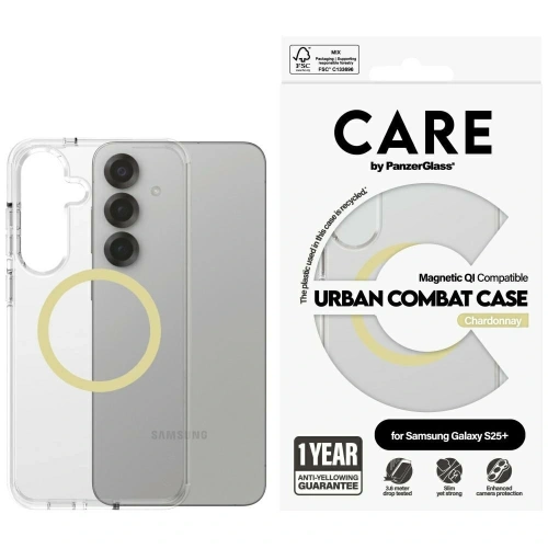 Buy CARE by PanzerGlass Flagship Urban Combat Chardonnay QI Samsung Galaxy S25+ Plus clear - PZG1010 - {ean13} - Home Screen Store Europe