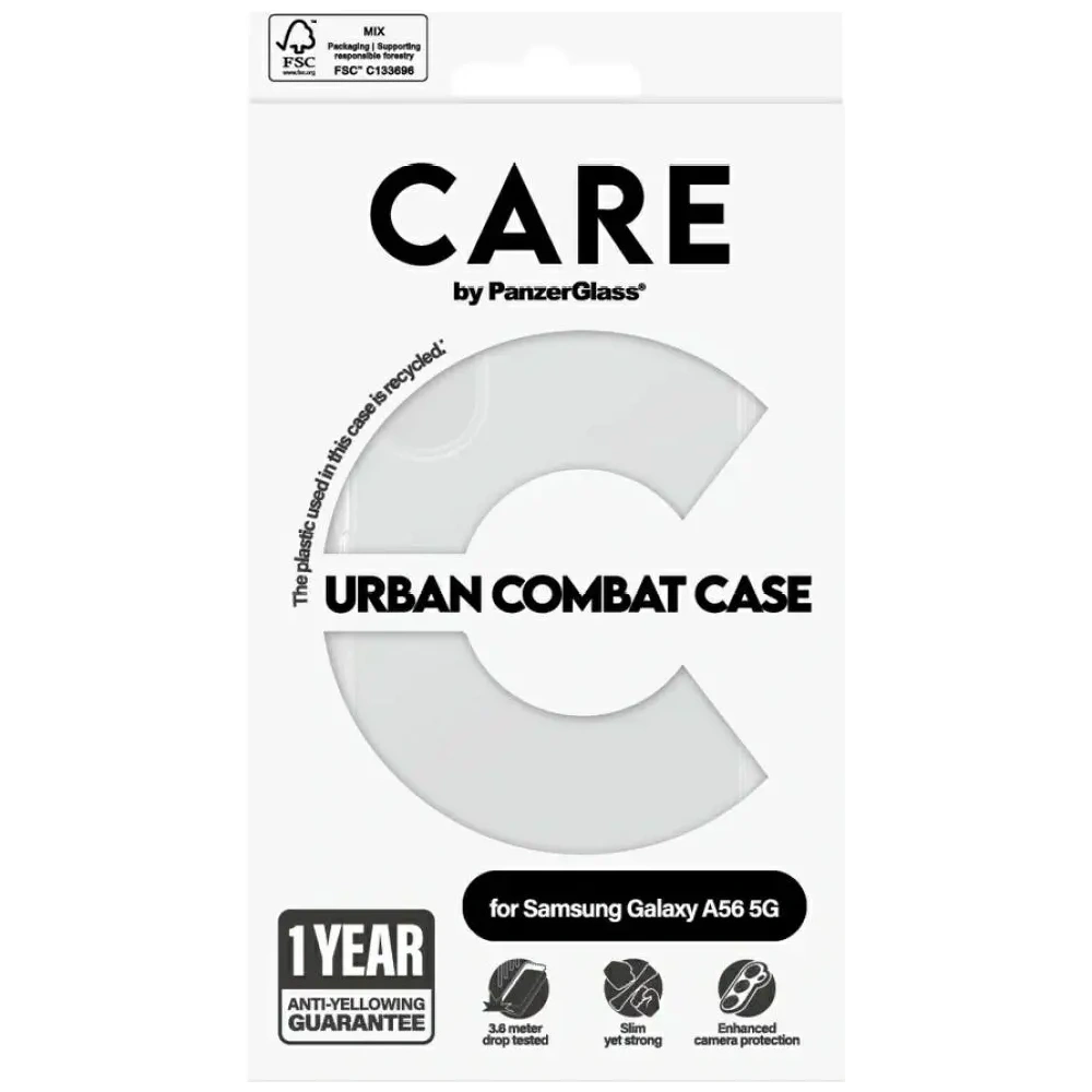 Etui CARE by PanzerGlass Flagship Urban Combat do Samsung Galaxy A56 5G przezroczysty
