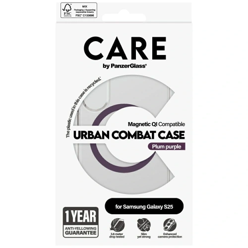 Kup Etui CARE by PanzerGlass Flagship Urban Combat Purple QI do Samsung Galaxy S25 przezroczysty - PZG1013 - {ean13} - Sklep Home Screen