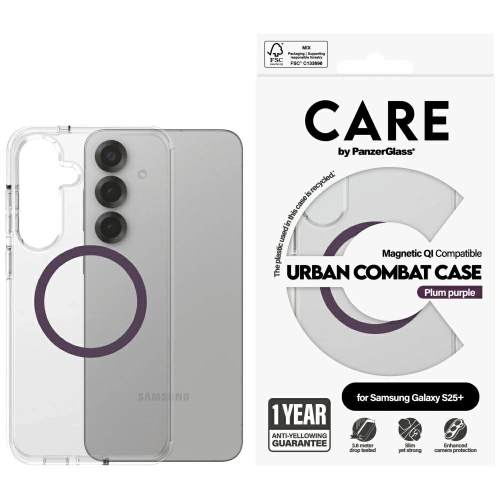 Buy CARE by PanzerGlass Flagship Urban Combat Purple QI Samsung Galaxy S25+ Plus clear - PZG1015 - {ean13} - Home Screen Store Europe