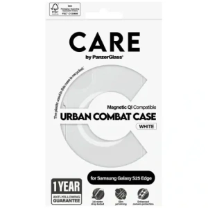 Buy CARE by PanzerGlass Flagship Urban Combat White QI Samsung Galaxy S25 Edge clear - PZG1017 - {ean13} - Home Screen Store Europe