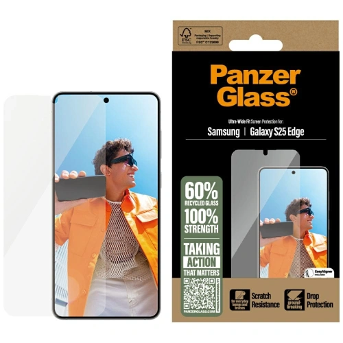 Buy Tempered glass PanzerGlass Ultra-Wide Fit for Samsung Galaxy S25 Edge - PZG1032 - {ean13} - Home Screen Store Europe
