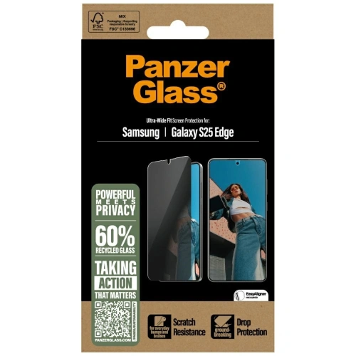 Buy Privatizing glass PanzerGlass Ultra-Wide Fit for Samsung Galaxy S25 Edge - PZG1033 - {ean13} - Home Screen Store Europe