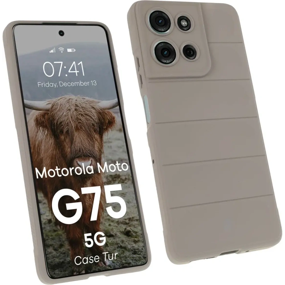 Pancerne etui Bizon Case Tur do Motorola Moto G75 5G jasnoszare