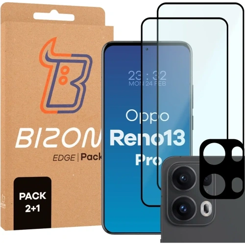 Kup 2x szkło hartowane + 1x na aparat Bizon Edge 3D Pack do Oppo Reno13 Pro - BIZ9552 - {ean13} - Sklep Home Screen