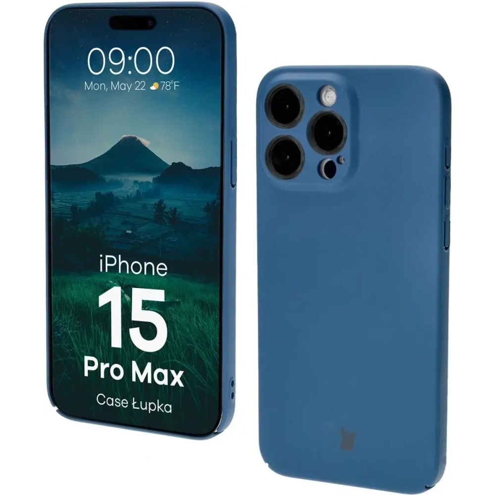 Etui Bizon Case Łupka do Apple iPhone 15 Pro Max niebieskie