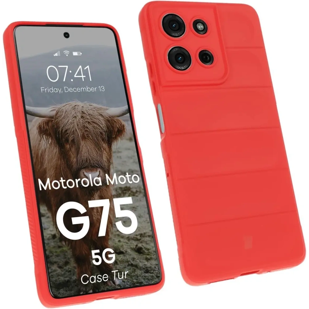 Pancerne etui Bizon Case Tur do Motorola Moto G75 5G czerwone