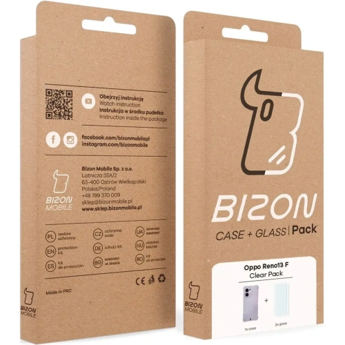 Kup Bizon Case Clear Pack tok + 2x kijelző üveg Oppo Reno13F-hez - BIZ9555 - {ean13} - Sklep Home Screen