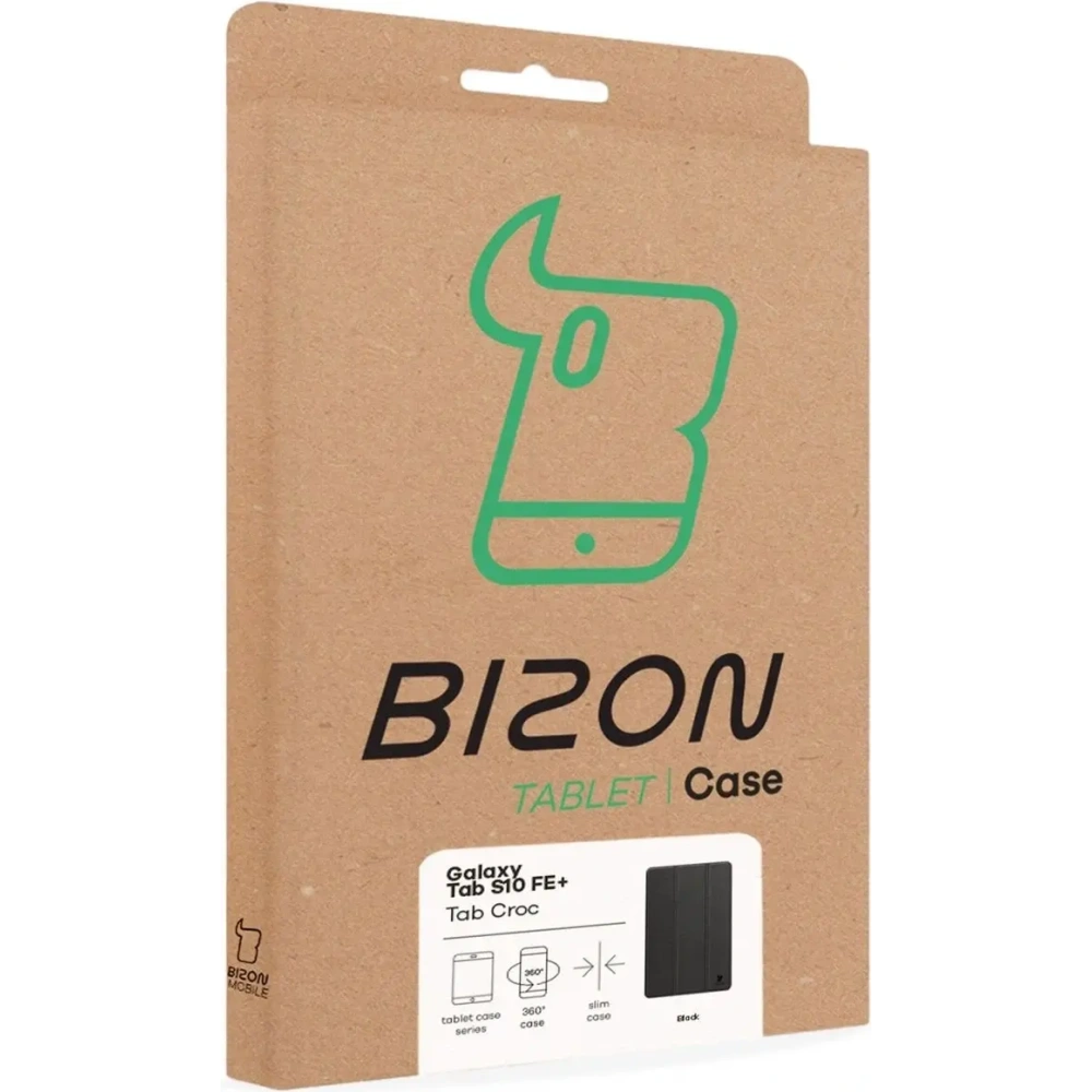 Etui z klapką Bizon Case Tab Croc do Samsung Galaxy Tab S10 FE+ Plus czarne
