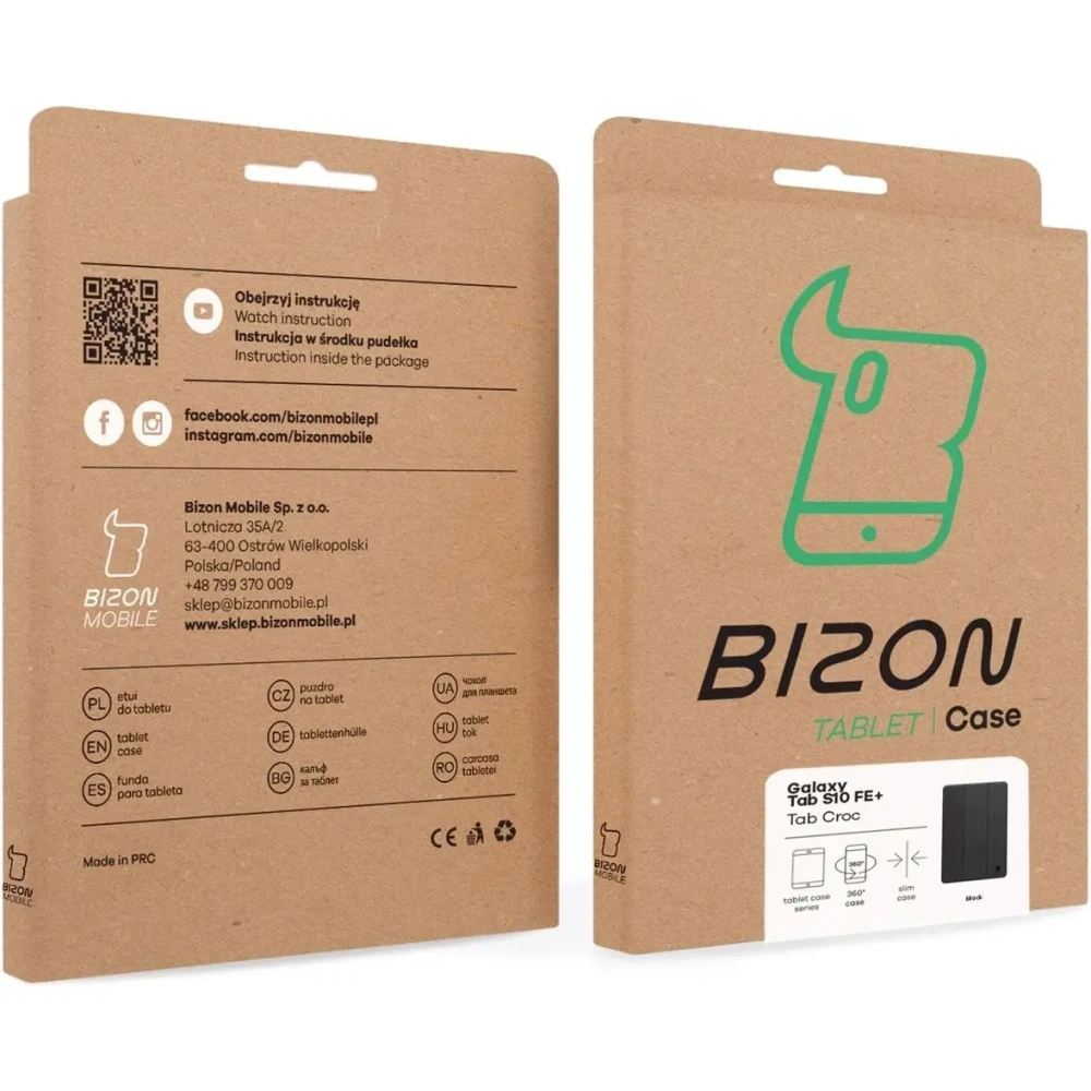 Etui z klapką Bizon Case Tab Croc do Samsung Galaxy Tab S10 FE+ Plus czarne