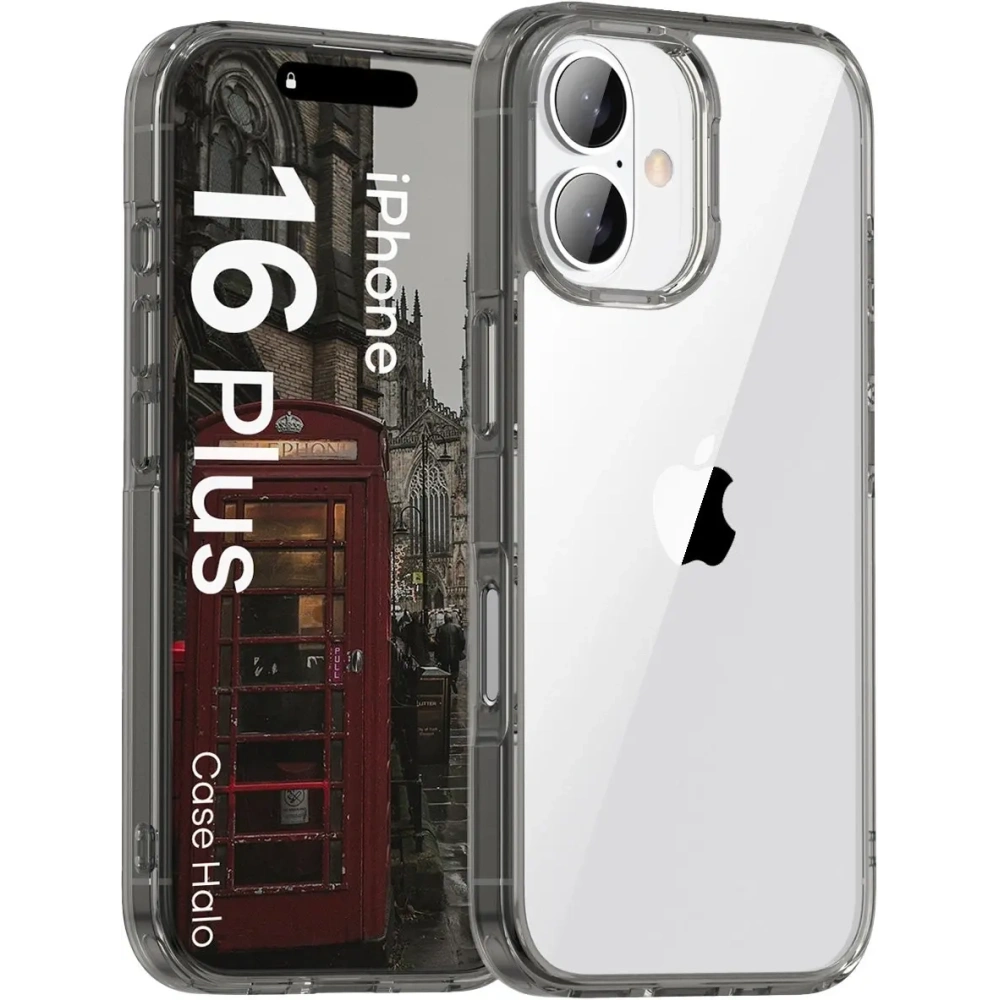 Etui Bizon Case Halo do Apple iPhone 16 Plus przydymione-czarne