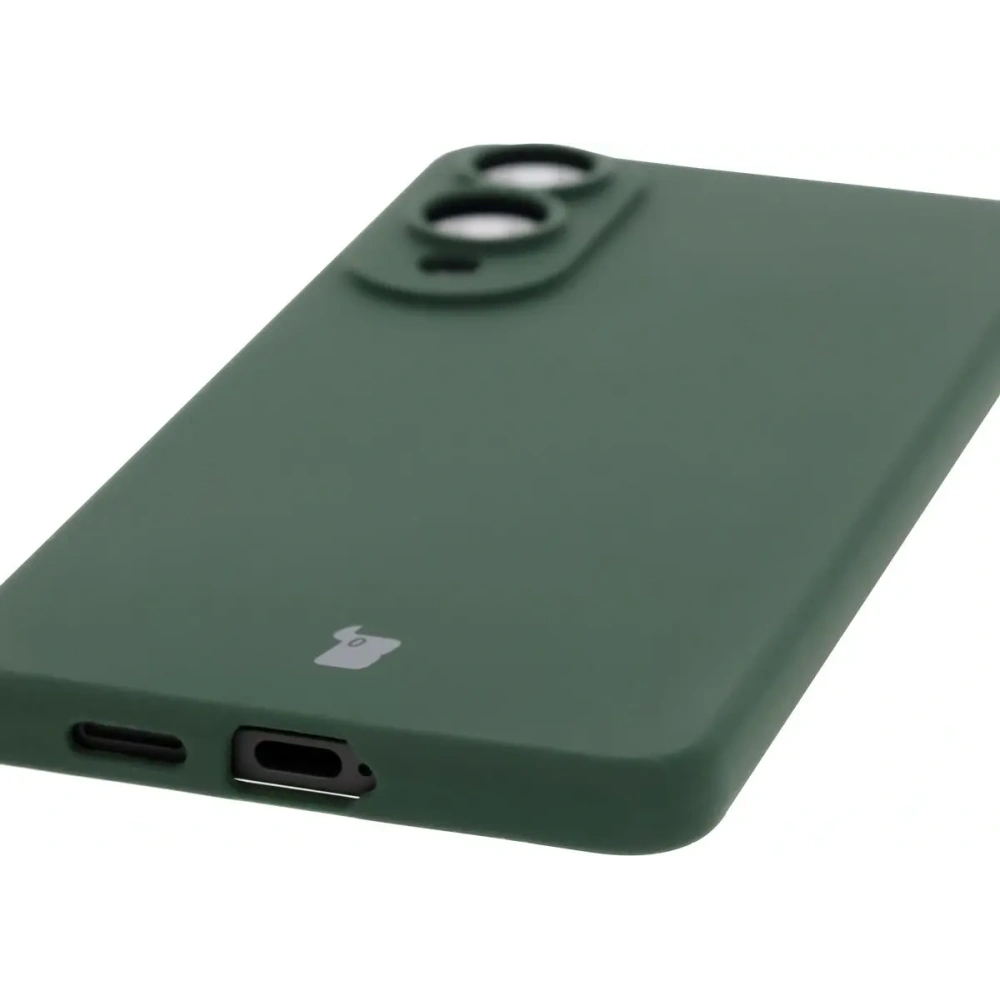 Silikonowe etui Bizon Soft Case do Samsung Galaxy S25 Edge ciemnozielone