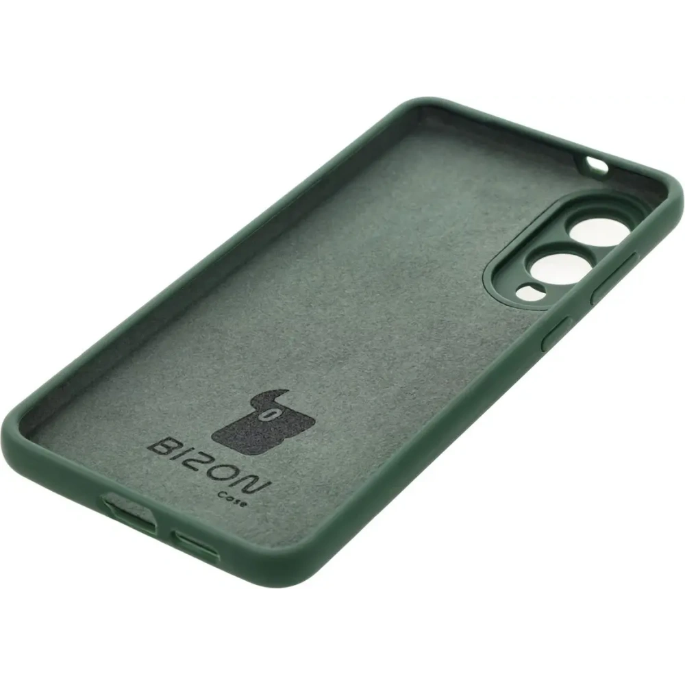 Silikonowe etui Bizon Soft Case do Samsung Galaxy S25 Edge ciemnozielone