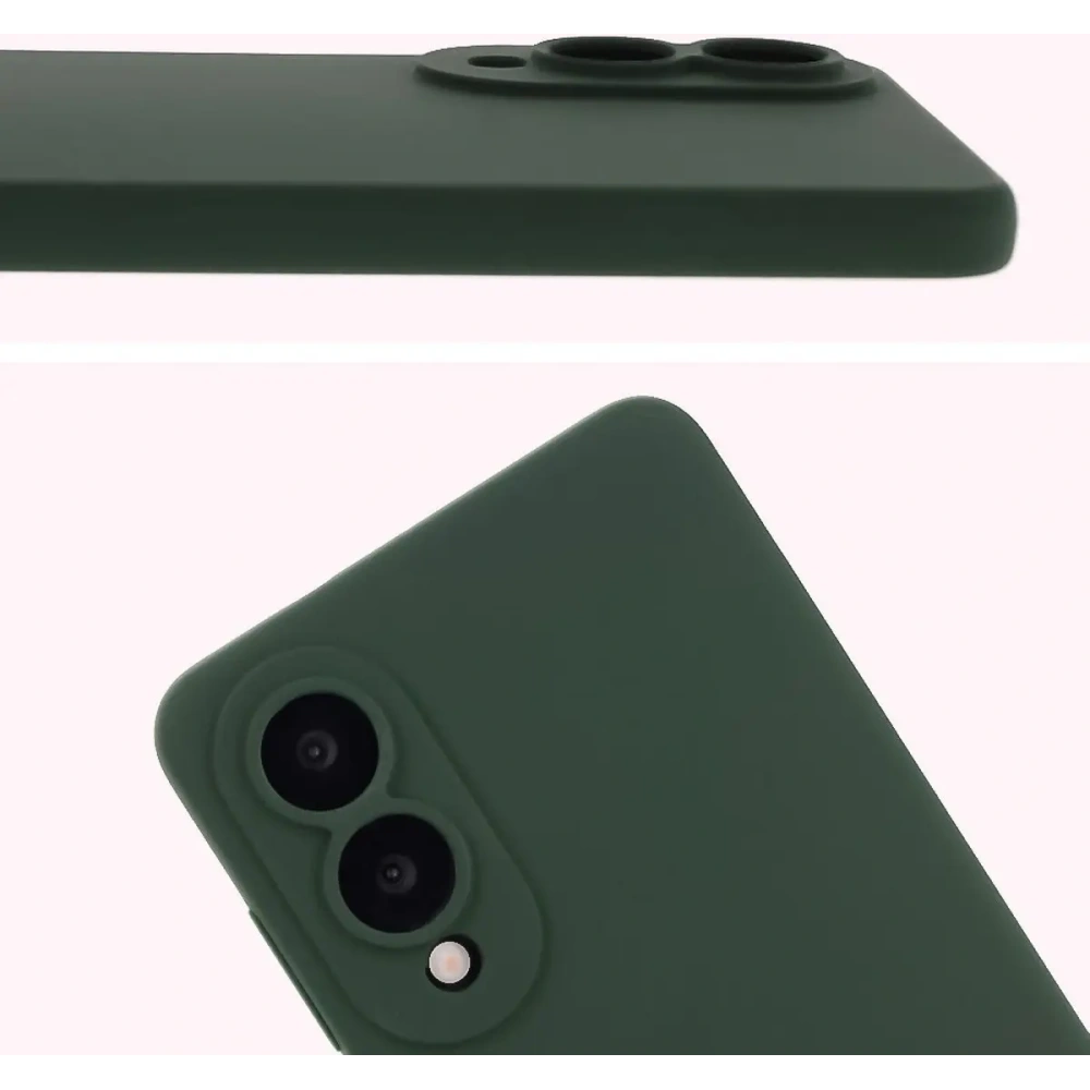 Silikonowe etui Bizon Soft Case do Samsung Galaxy S25 Edge ciemnozielone