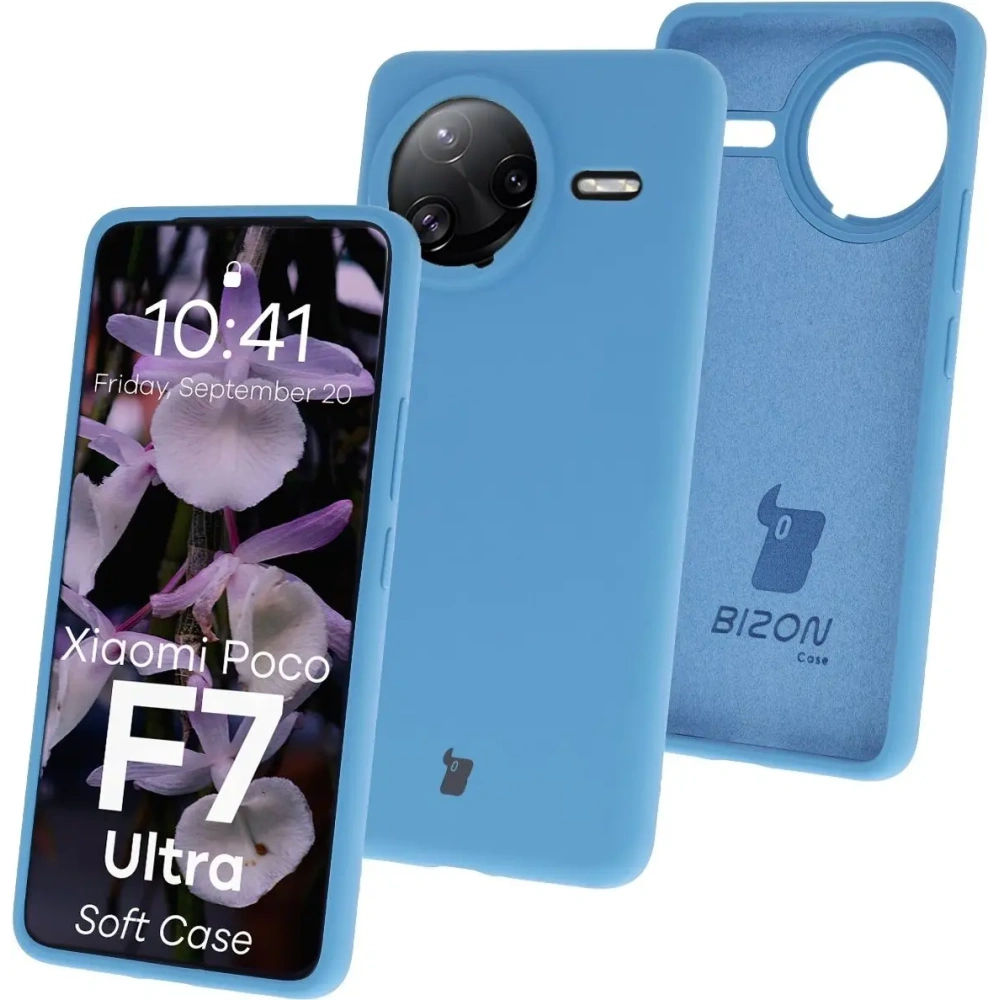 Silikonowe etui Bizon Soft Case do Xiaomi POCO F7 Ultra niebieskie