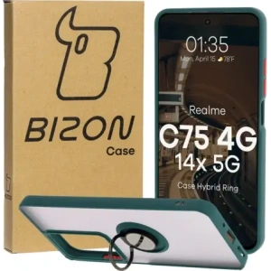Bizon Case Hybrid Ring Realme C75 4G / 14x 5G smoky with a dark green frame