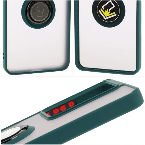 Kup Bizon Case Hybrid Ring Realme C75 4G / 14x 5G fumuriu cu un cadru verde închis - BIZ9570 - {ean13} - Sklep Home Screen