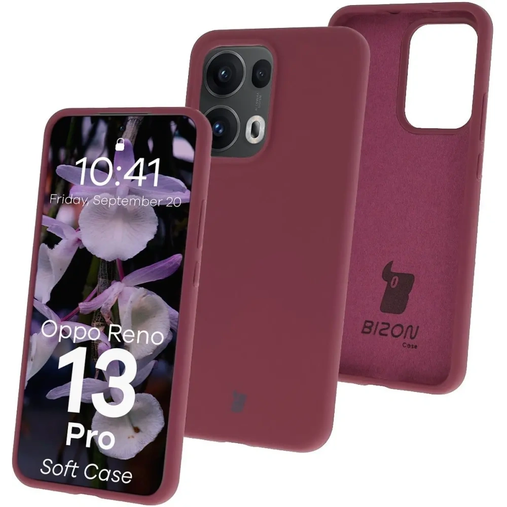 Silikonowe etui Bizon Soft Case do Oppo Reno13 Pro ciemnofioletowe