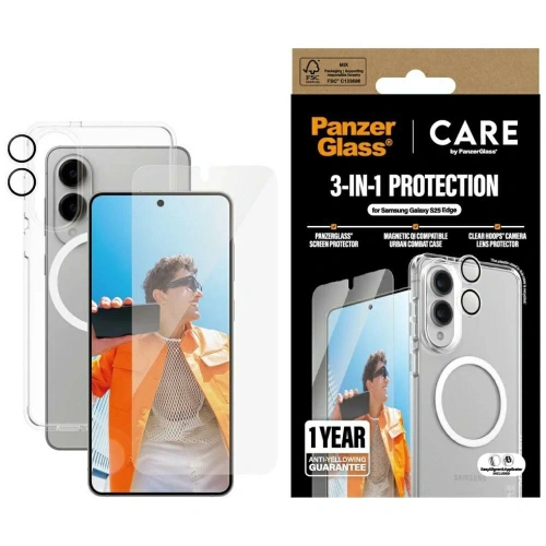 Kup CARE od PanzerGlass Flagship 3v1 Set Samsung Samsung Galaxy S25 Edge - PZG1035 - {ean13} - Sklep Home Screen