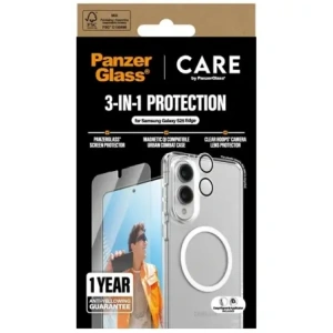Kup Zestaw ochronny 3w1 etui + szkło prywatyzujące na ekran + szkło na aparat CARE by PanzerGlass Flagship do Samsung Samsung Galaxy S25 Edge - PZG1035 - {ean13} - Sklep Home Screen
