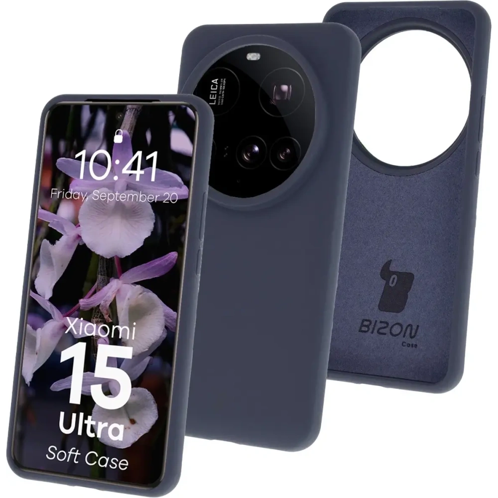 Silikonowe etui Bizon Soft Case do Xiaomi 15 Ultra ciemnoniebieskie