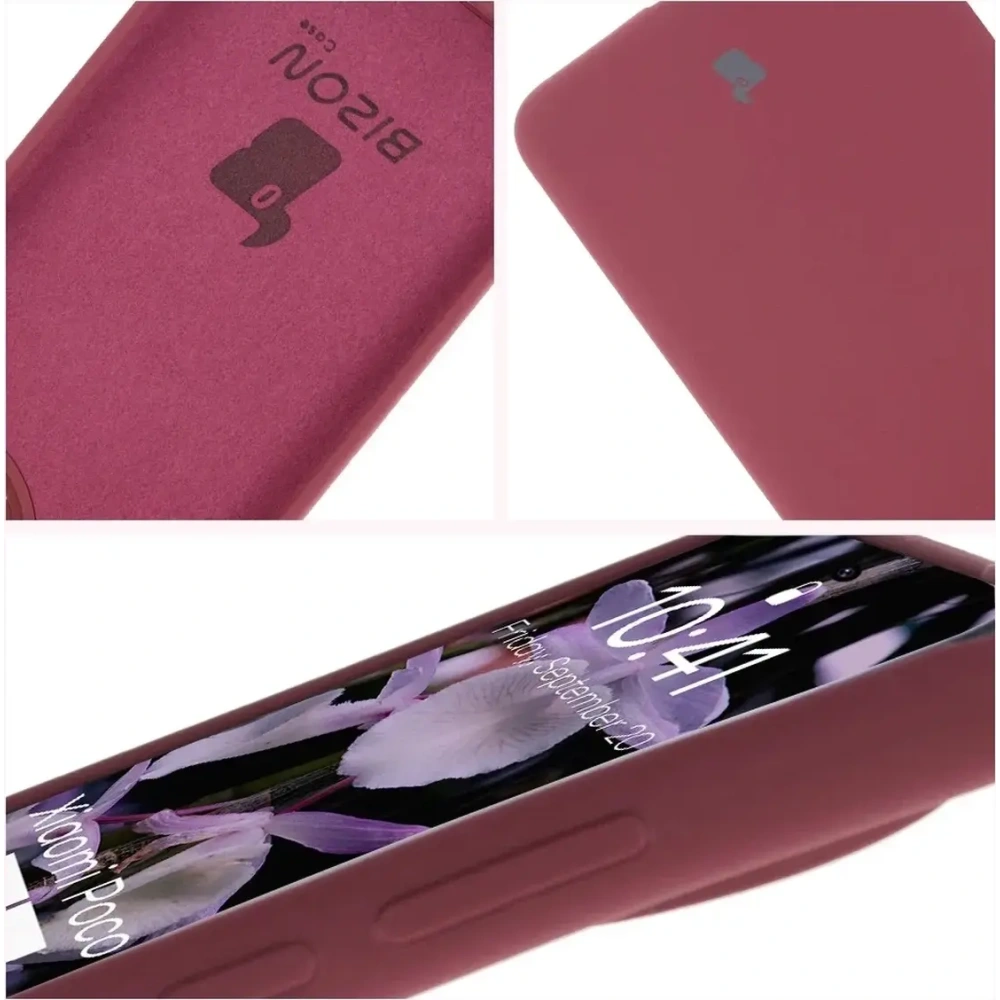 Silikonowe etui Bizon Soft Case do Xiaomi POCO F7 Pro ciemnofioletowe