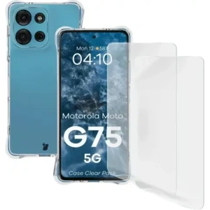 Buy Bizon Case Clear Pack flexible case + 2x screen film Motorola Moto G75 5G - BIZ9588 - {ean13} - Home Screen Store Europe
