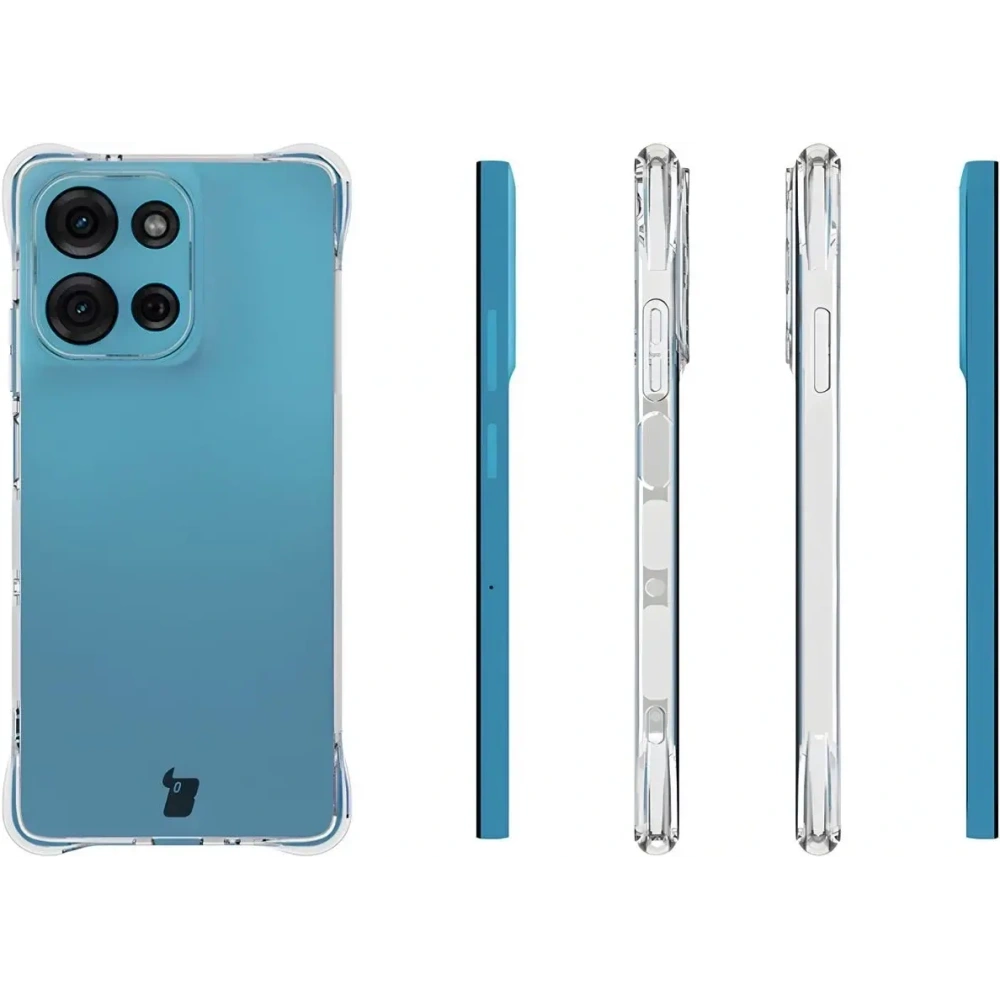 Etui + 2x folia na ekran Bizon Case Clear Pack do Motorola Moto G75 5G