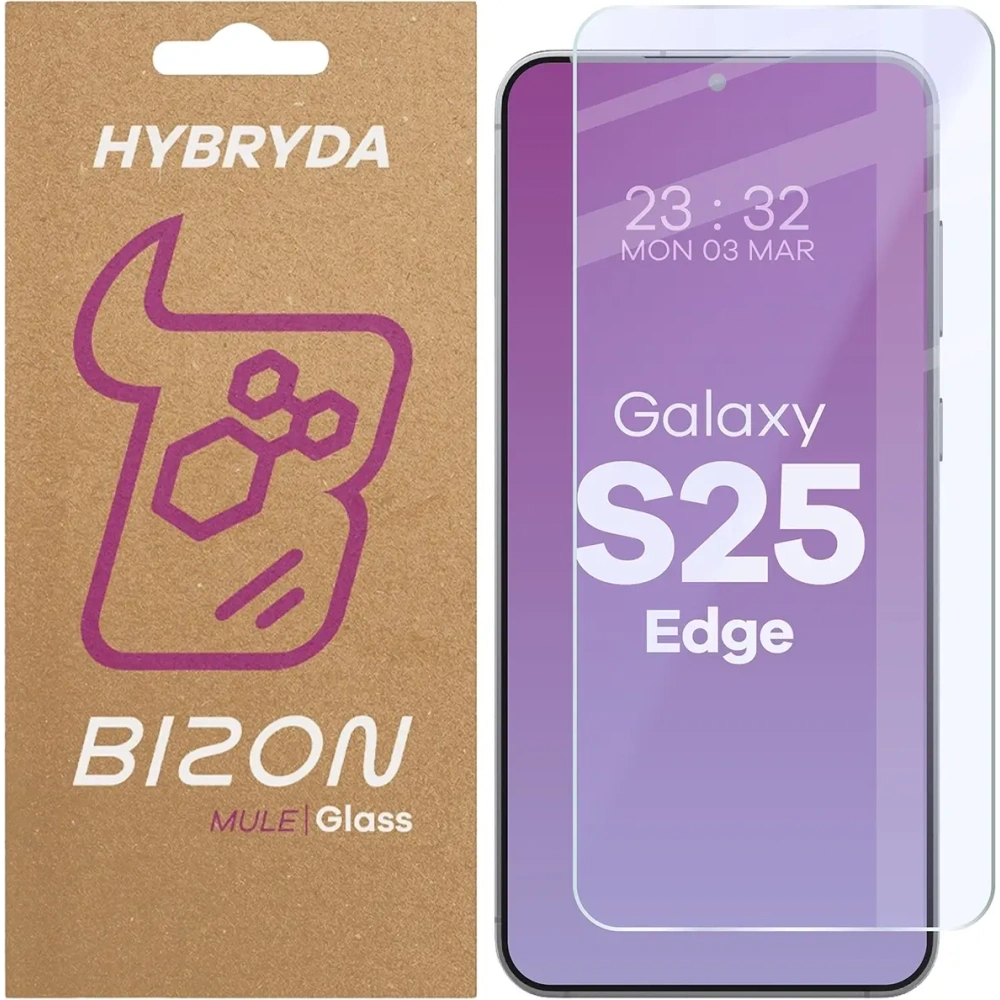 Elastyczne szkło hybrydowe Bizon Glass Mule do Samsung Galaxy S25 Edge