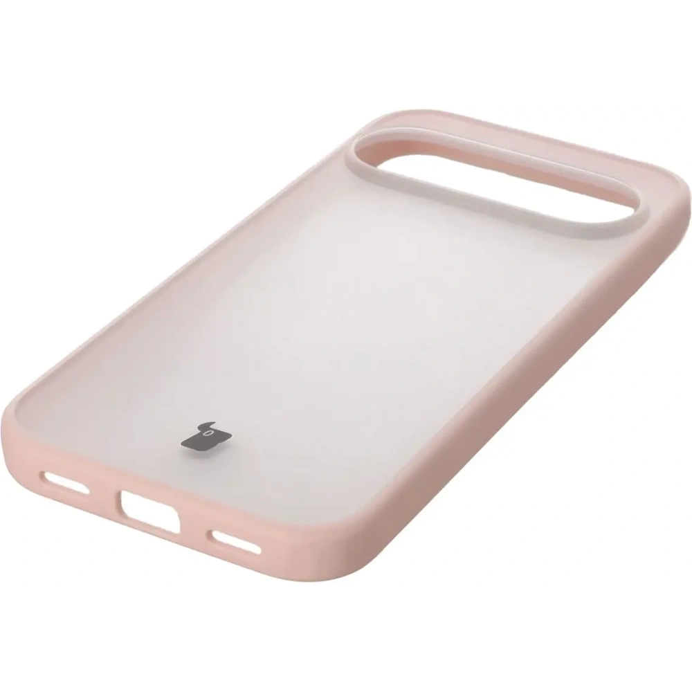 Etui Bizon Case Angelo do Google Pixel 10 / 10 Pro półprzezroczyste z różową ramką