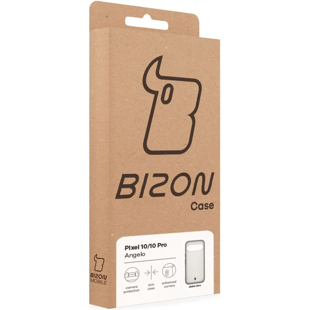 Etui Bizon Case Angelo do Google Pixel 10 / 10 Pro półprzezroczyste z szarą ramką