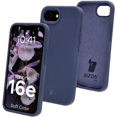 Kup Silikonowe etui Bizon Soft Case do Apple iPhone 16e ciemnoniebieskie - BIZ9596 - {ean13} - Sklep Home Screen