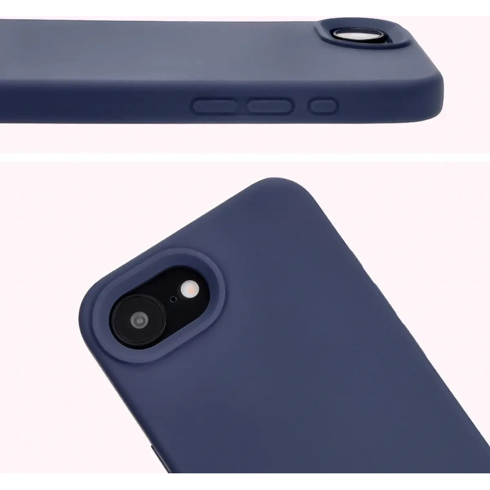 Silikonowe etui Bizon Soft Case do Apple iPhone 16e ciemnoniebieskie