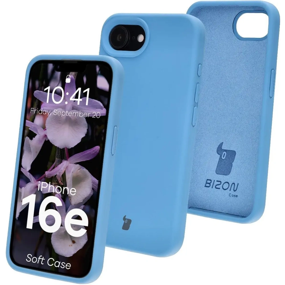 Silikonowe etui Bizon Soft Case do Apple iPhone 16e niebieskie