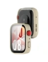 Etui ze szkłem do zegarka Bizon Case+Glass Watch do Huawei Watch Fit 4 beżowe