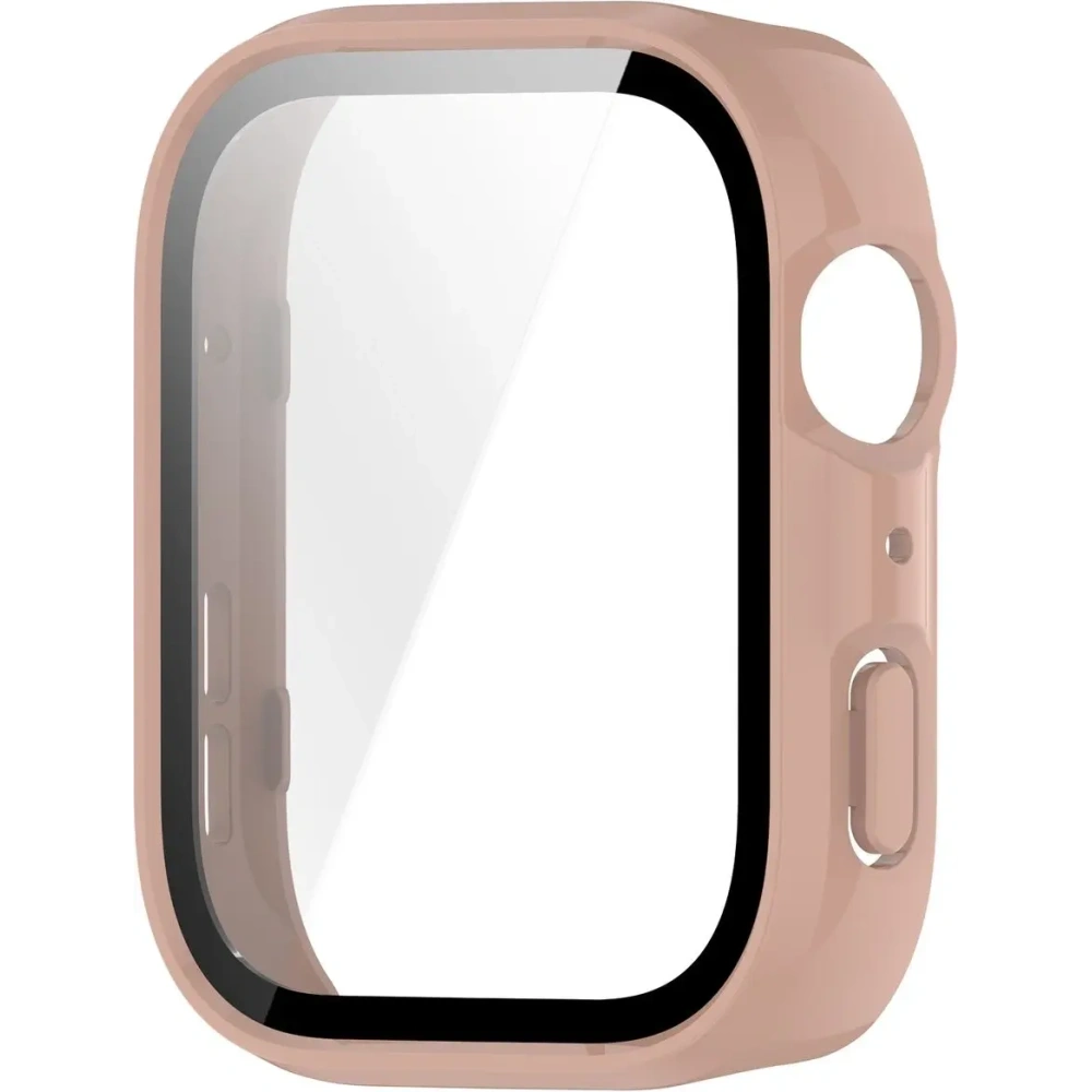 Etui ze szkłem do zegarka Bizon Case+Glass Watch do Huawei Watch Fit 4 różowe