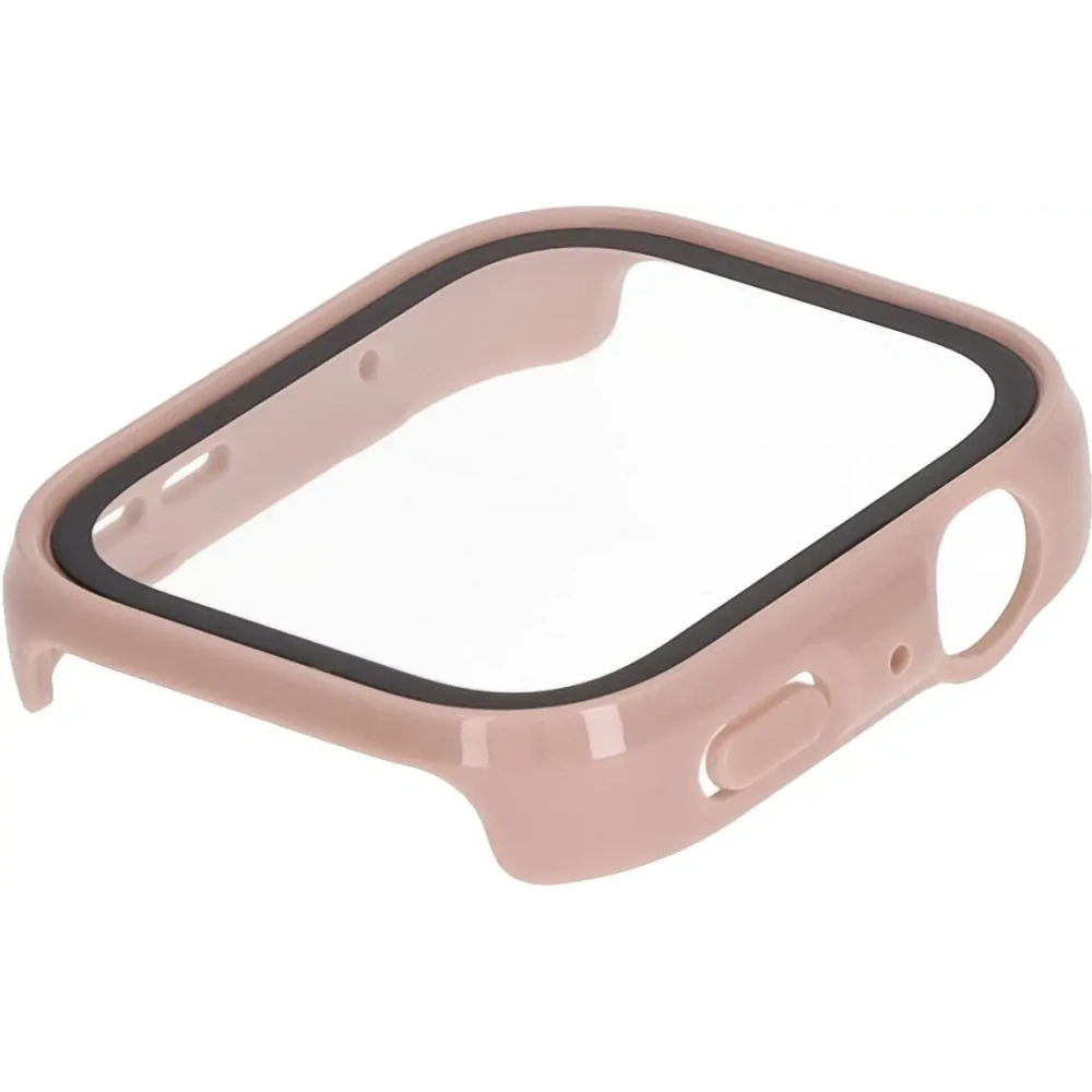 Etui ze szkłem do zegarka Bizon Case+Glass Watch do Huawei Watch Fit 4 różowe