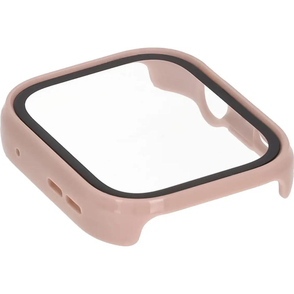 Etui ze szkłem do zegarka Bizon Case+Glass Watch do Huawei Watch Fit 4 różowe